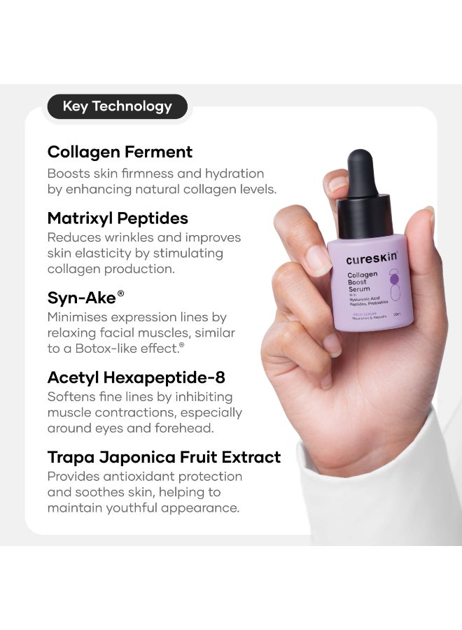 Cureskin Collagen Peptides for Women | Collagen Boost Hyaluronic Acid Serum | Plumps & Repairs with Hyaluronic Acid, Peptides and Probiotics - Image 3